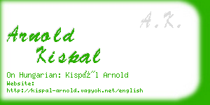 arnold kispal business card